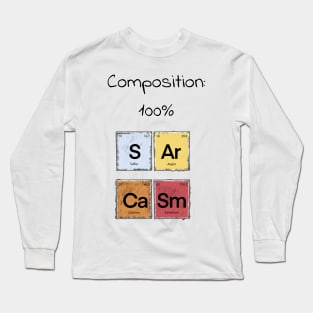 Science Sarcasm S Ar Ca Sm Elements of Humor Composition white Long Sleeve T-Shirt